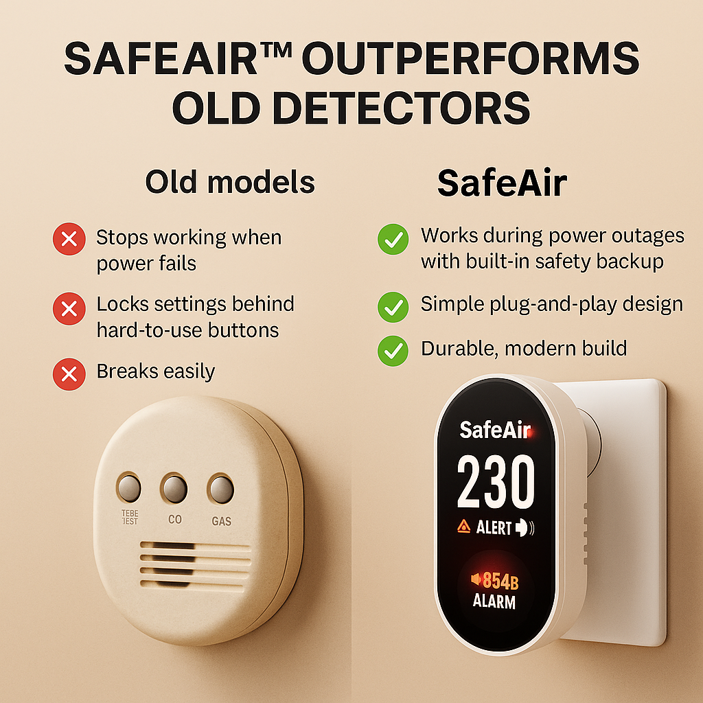 SafeAir™ Portable Carbon Monoxide Detector
